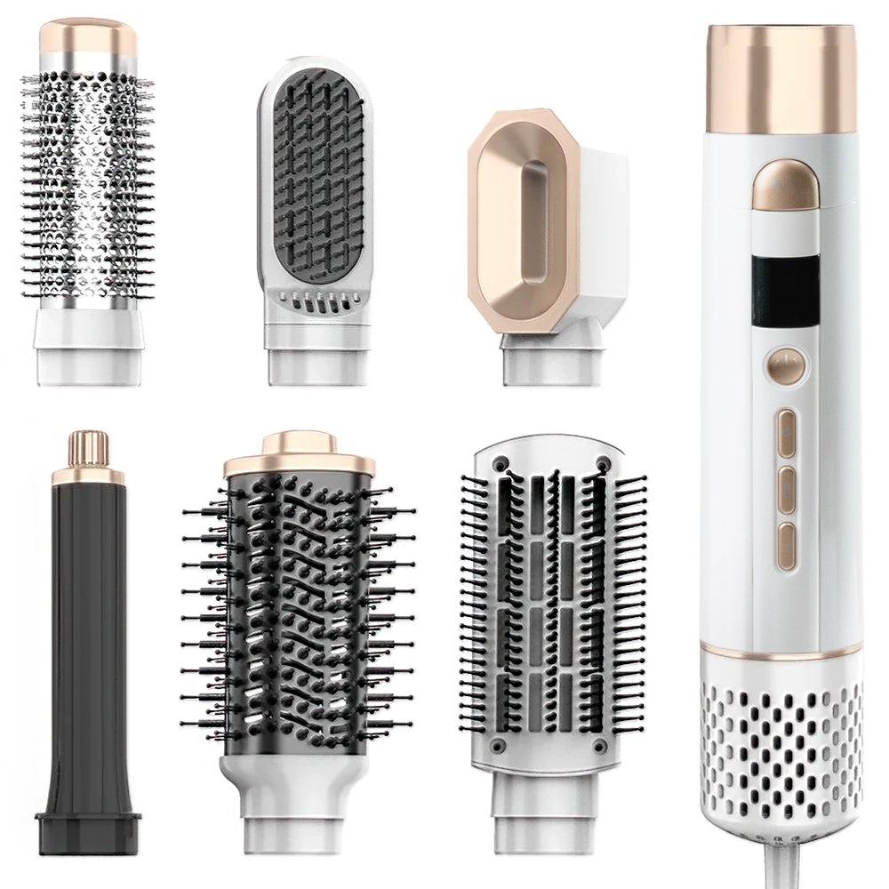 AVA Beauty AirStyler Max med seks medfølgende hoveder i guld og hvid